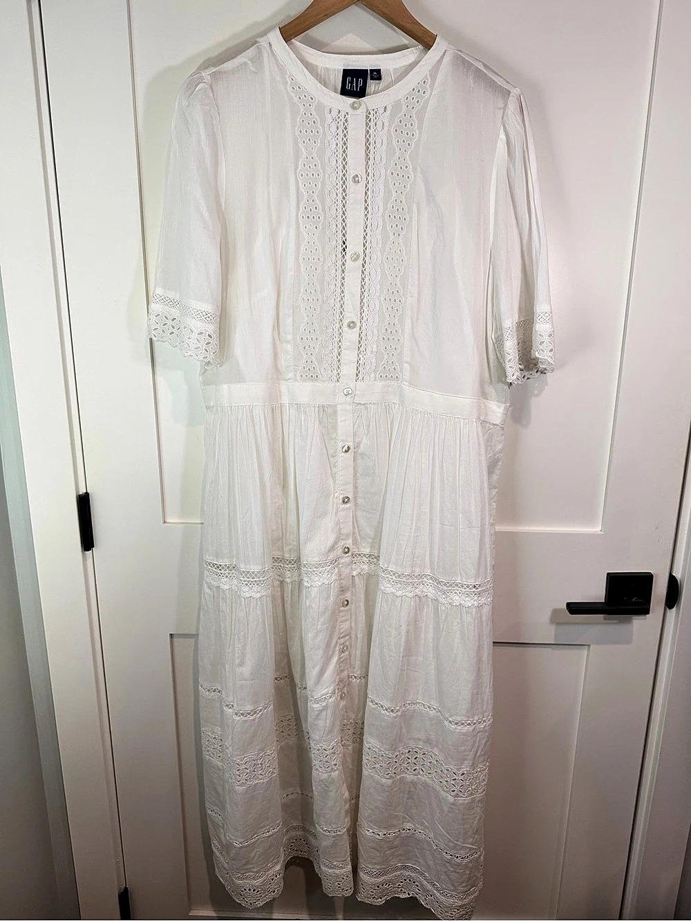 Gap White Lace Maxi Dress Size XL